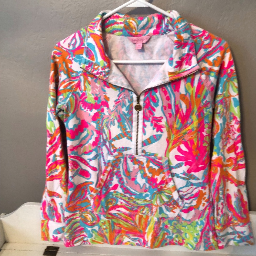 Lilly Pulitzer Skipper Popover Scuba to Cuba Resort White